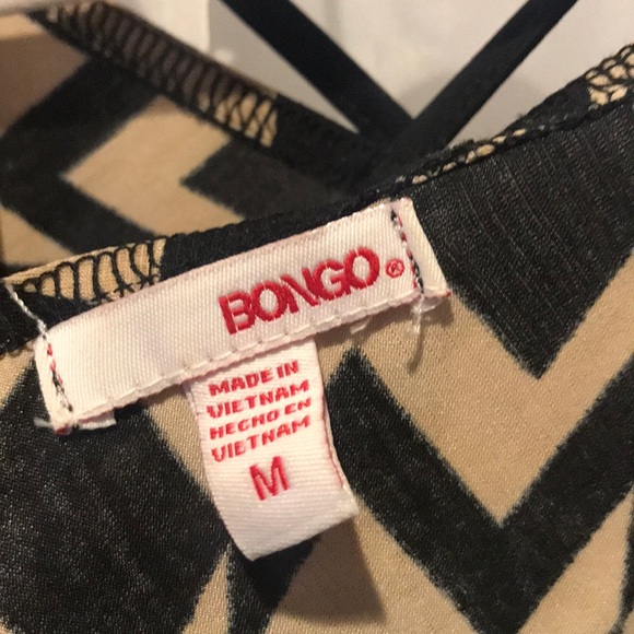 BONGO Tan & Black Chevron Midi Dress – Size M - Picture 6 of 6